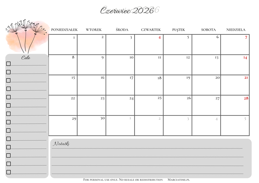 Planer na czerwiec 2026 do druku