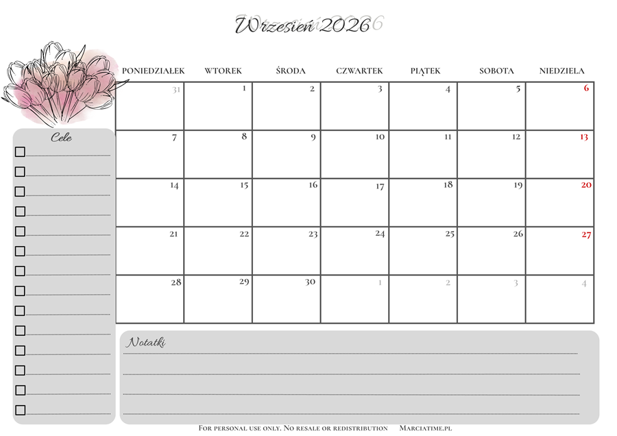 Planer na wrzesień 2026 do druku